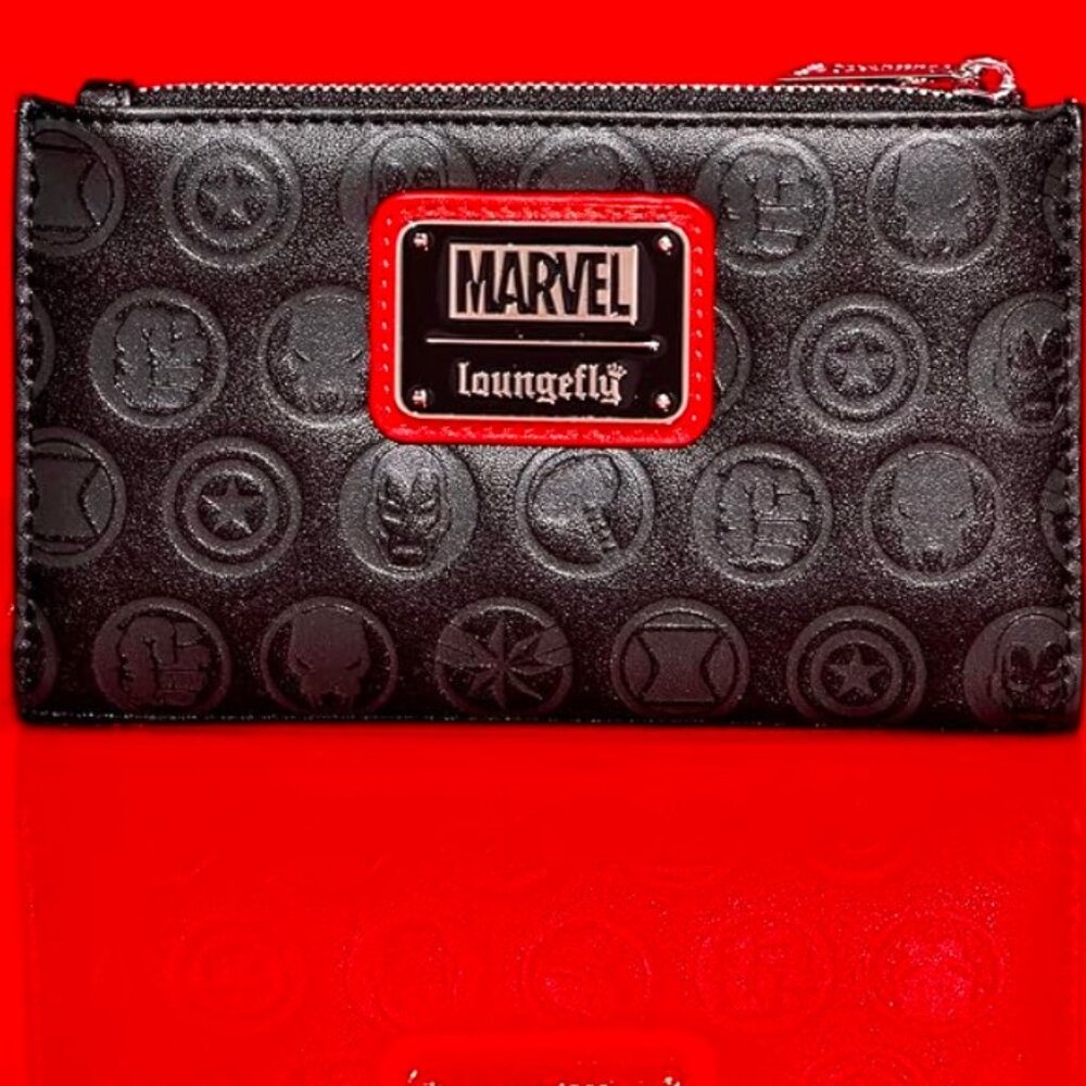 LOUNGEFLY Marvel Avengers 60th Anniversary Glow in The Dark Wallet NWT